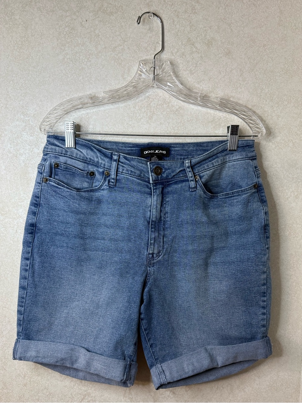 Dkny Light Blue Denim Roll-Cuff Women's Shorts